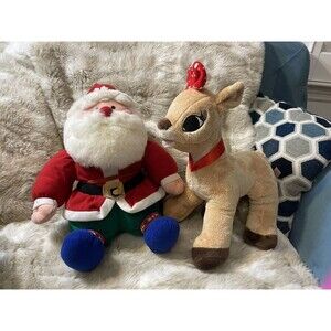 Santa & Clarice Plushies, 15' tall, great pre-loved condition.